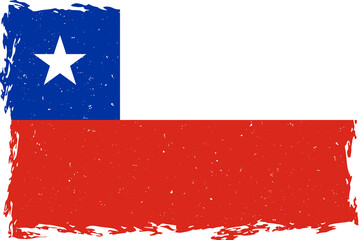 Flag of chile brush stroke grunge texture