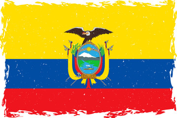 Flag of ecuador brush stroke grunge texture