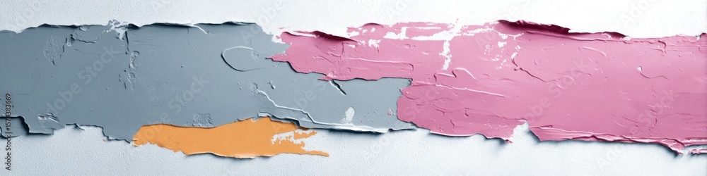 Poster chipped paint patterns in vibrant colors with central space for creative design