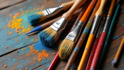 Fototapeta premium brushes and paints