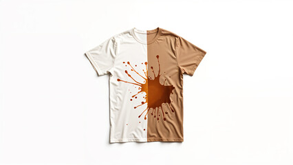Brown Coffee Stain Spatter on White Toddler T Shirt