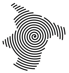 Naklejka premium Symbol Map of the Province Barletta-Andria Trani (Italy) showing the territory with a black spiral line