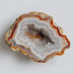 Obraz premium Agate Mineral Geode Rock Gemstone with Natural Patterns and Crystal Texture