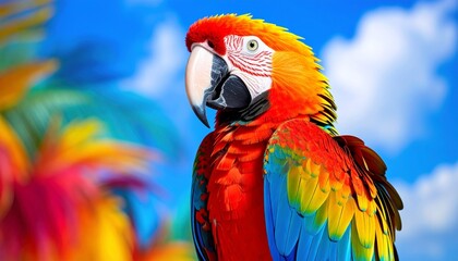 Naklejka premium blue and yellow macaw