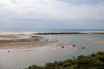 Low Tide at Coastal Estuary in Portugal