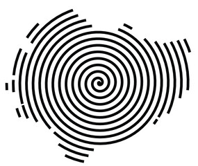 Symbol Map of the Voivodeship or Province Swietokrzyskie (Poland) showing the territory with a black spiral line