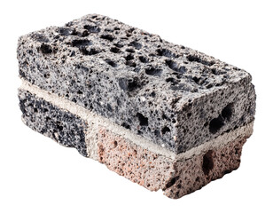 Volcanic rock pumice stone isolated on png transparent background