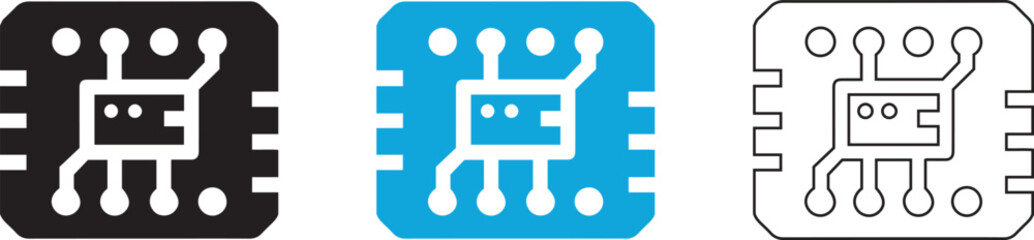 Circuit board icon. Motherboard circuit symbol. Microchip electronic motherboard circuit vector symbol. Circuit board technology concept