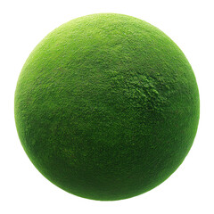 smooth green moss ball texture isolated on png transparent background