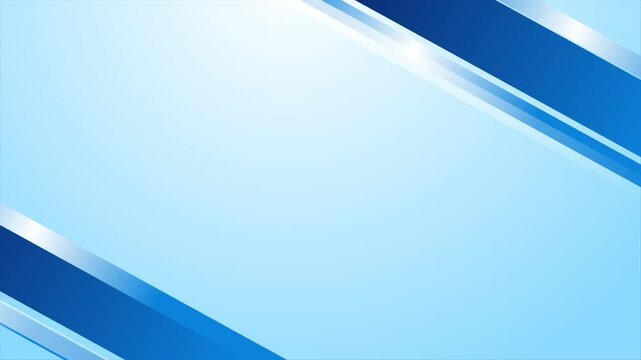 Abstract blue glass background. Digital geometric blue layout. Stripes intro template. Simple corporate blue background.