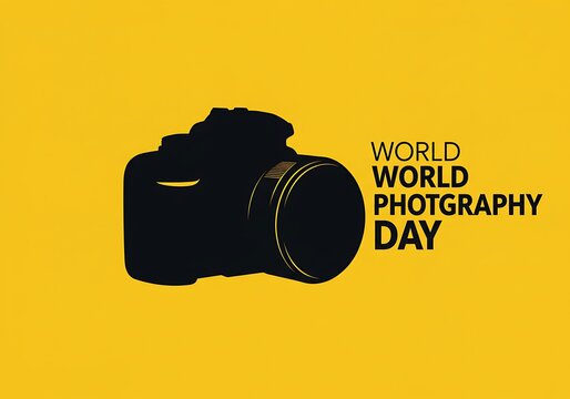 Black camera silhouette for world photography day - Powered by Adobe