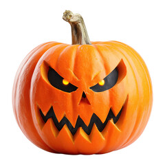 evil grinning halloween pumpkin face isolated on png transparent background