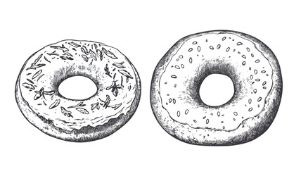 Elegant Vintage Engraved Bagel and Cream Cheese Set for Stylish Food Photography