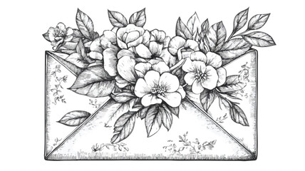 Elegant Vintage Envelope Engraved Illustration