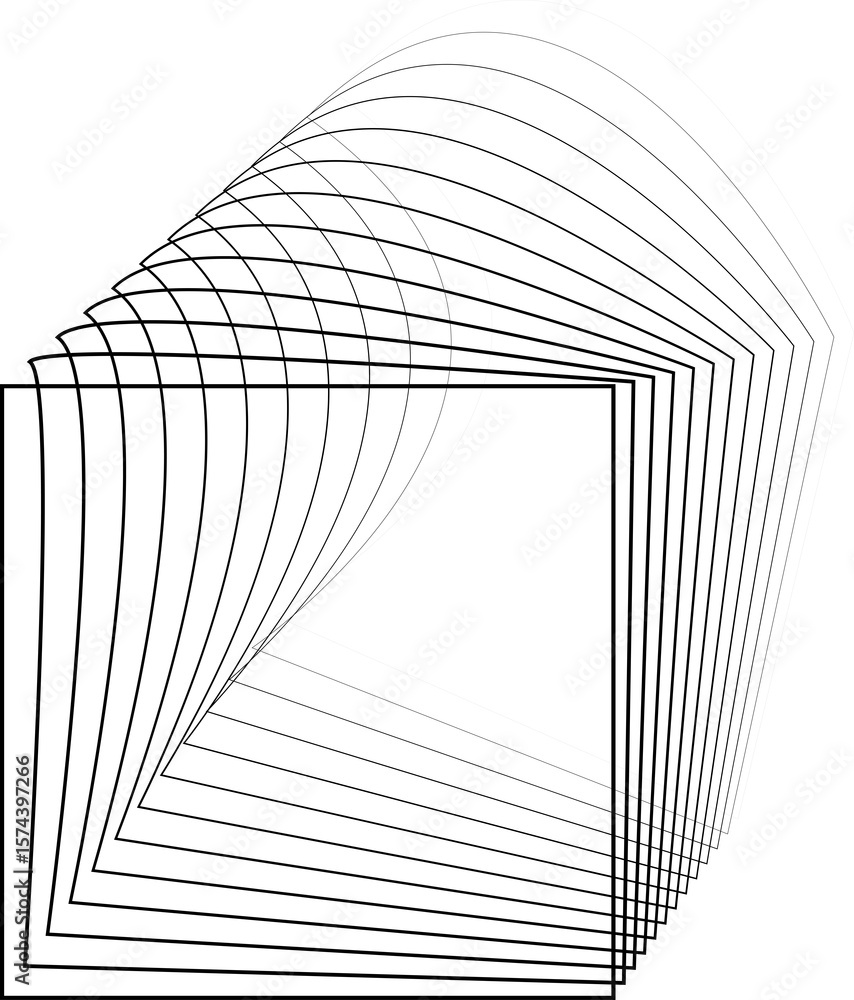 Poster square geometric with line created using blend effect. technology and digital concept