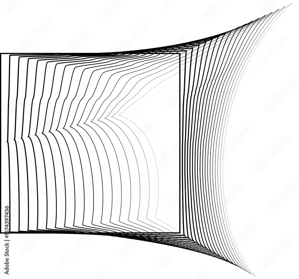 Poster square geometric with line created using blend effect. technology and digital concept