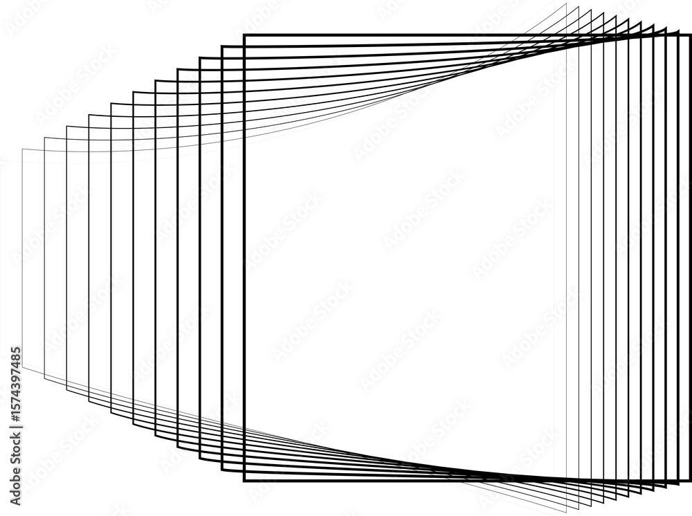 Poster square geometric with line created using blend effect. technology and digital concept