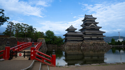 Matsumoto Castle or Crow Castle in Summer, is one of Japanese premier historic castles in easthern...