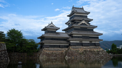 Matsumoto Castle or Crow Castle in Summer, is one of Japanese premier historic castles in easthern...