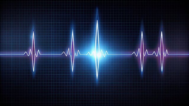 Heartbeat waveform on dark background