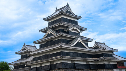 Matsumoto Castle or Crow Castle in Summer, is one of Japanese premier historic castles in easthern...