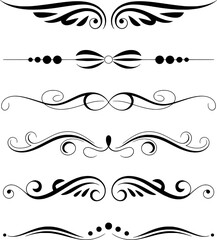 Elegant black decorative flourishes and dividers ornate