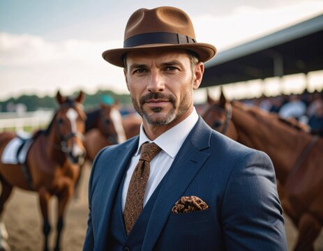 Man in suit at horse race (1)