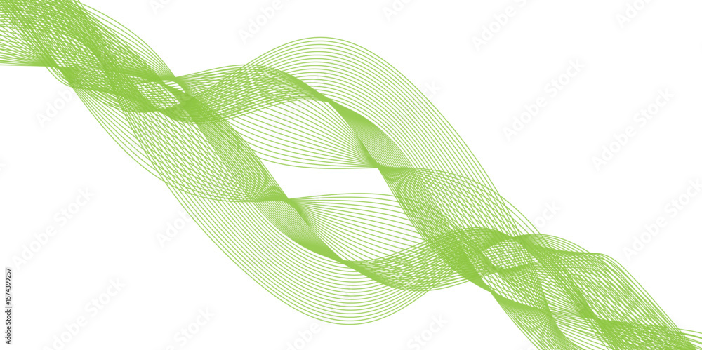 Poster abstract vector background with green wavy lines. green wave background. design element for technolo