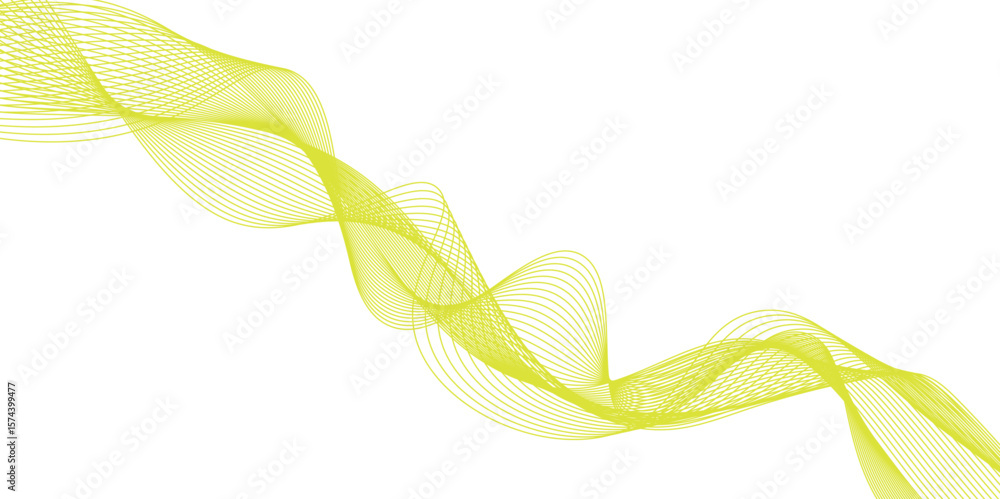 Poster abstract vector background with green wavy lines. green wave background. design element for technolo