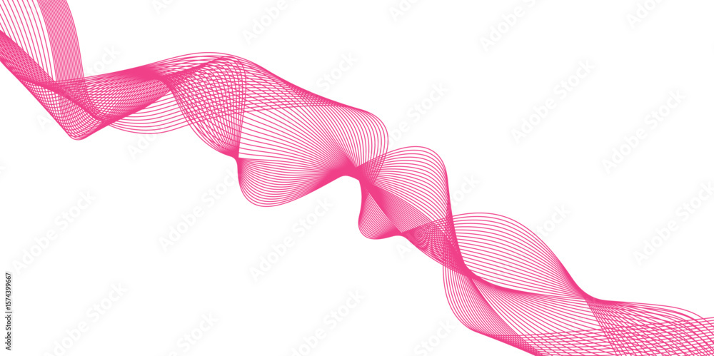 Poster abstract vector background with pink wavy lines. pink wave background. design element for technology