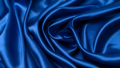 Blue Silk Drape with Soft Texture.