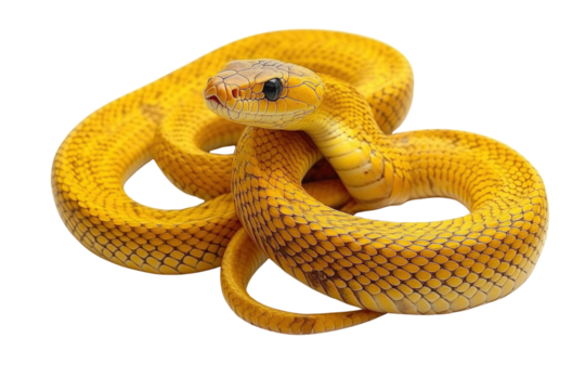 Javanese cobra snake isolated on white, snake habitat in Java Indonesia, Naja sputatrix PNG
