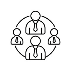 Teamwork and collaboration concept with people in a circle isolated on white background