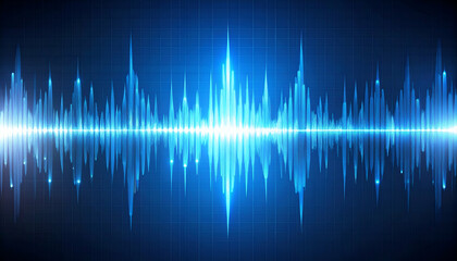 Blue Sound Wave Abstract Background.