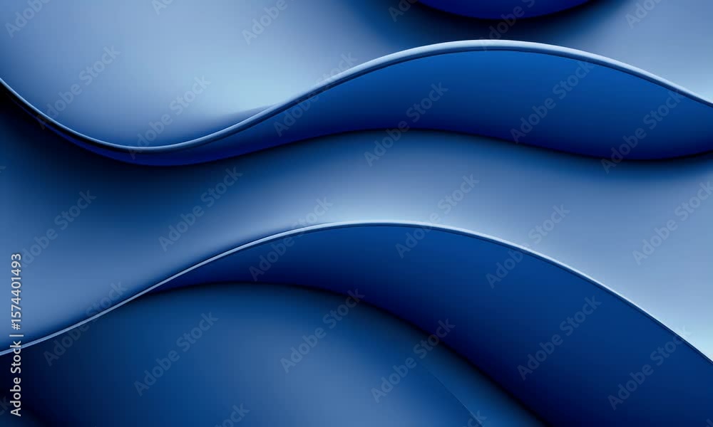 Poster abstract blue background with smooth curves and wavy lines. the gradient of the color should be unif