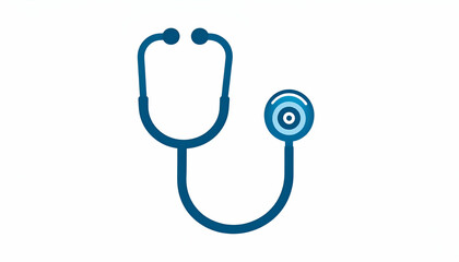 Blue Stethoscope Medical Icon.