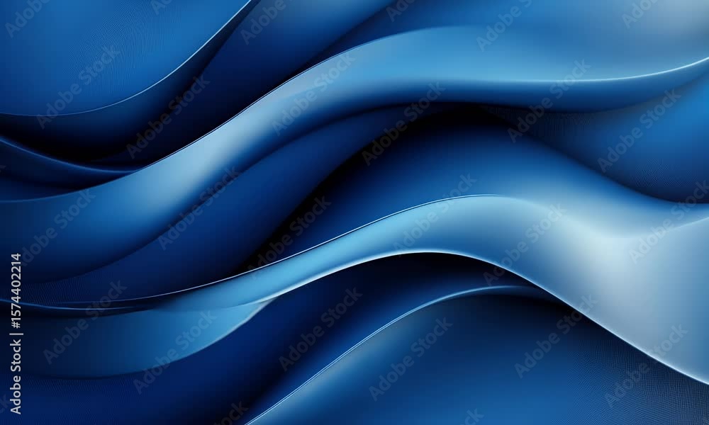 Aufkleber abstract blue background with smooth curves and wavy lines. the gradient of the color should be unif