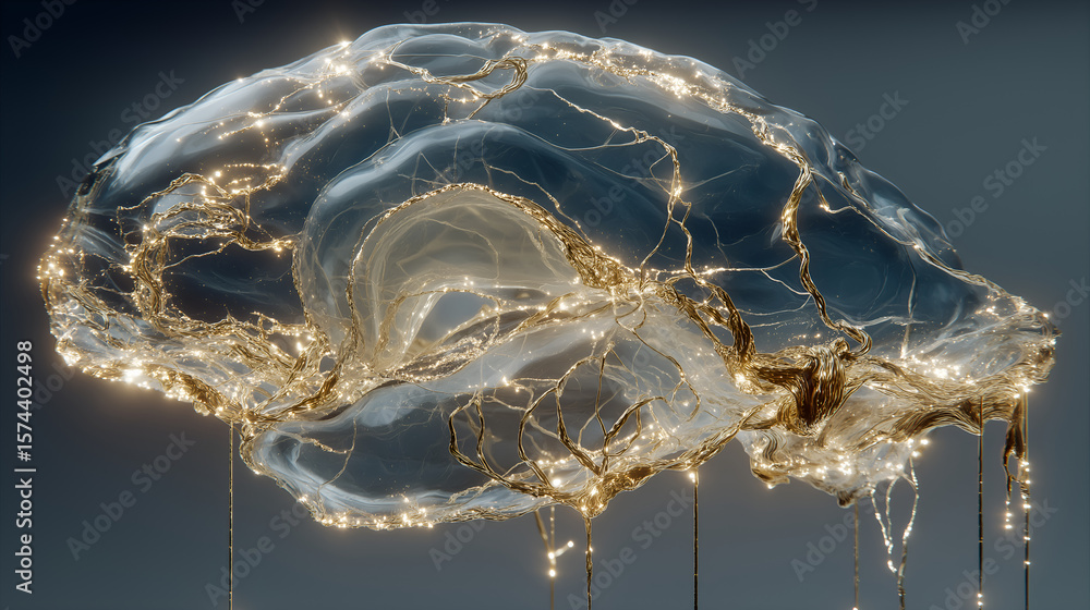 Poster brain structure visualization: a captivating artistic depiction showcases the intricate network of t