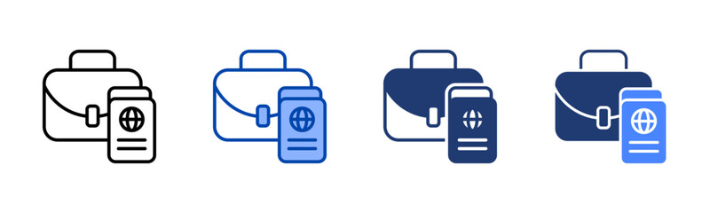 Visa icon set multiple style collection