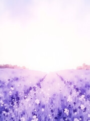 A serene lavender field stretching towards a bright horizon, evoking tranquility and peace.