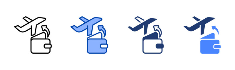 Expenses icon set multiple style collection