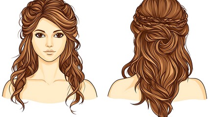 Woman's hairstyle with intricate braided updo.