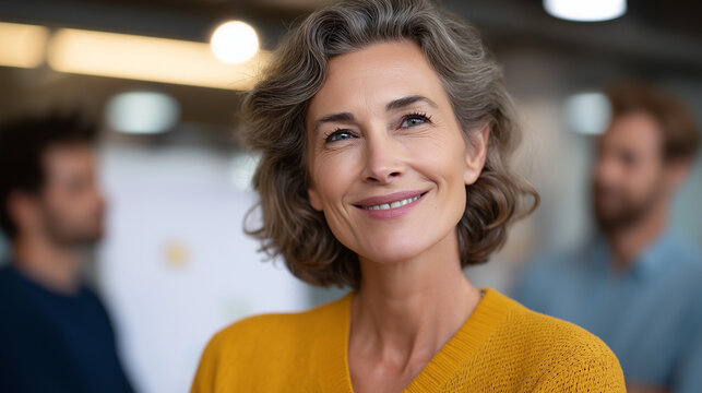Woman leading a strategy meeting with a team around a flipchart