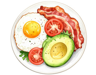 Foodie plate flat lay PNG transparent background