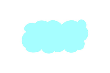 Soft blue cloud shape illustration for cartoon backgrounds, weather icons, and kids designs