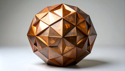 Bronze Geometric Sphere with Studio Shot.