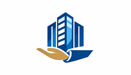 Building with Hand, Real Estate, and Icon.