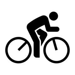 Cyclist icon. Biking symbol. Cycling route, bike trail, bicycle road sign.