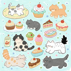 pattern with cats