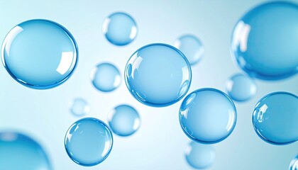 Abstract spheres of light blue